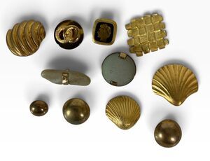 Lot of 11 Assorted Gold Tone Buttons